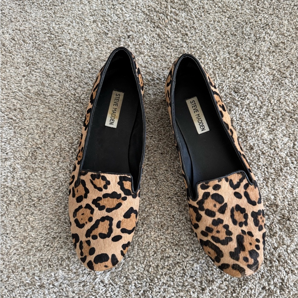 Steve Madden Brown and Black Leopard Print Flats